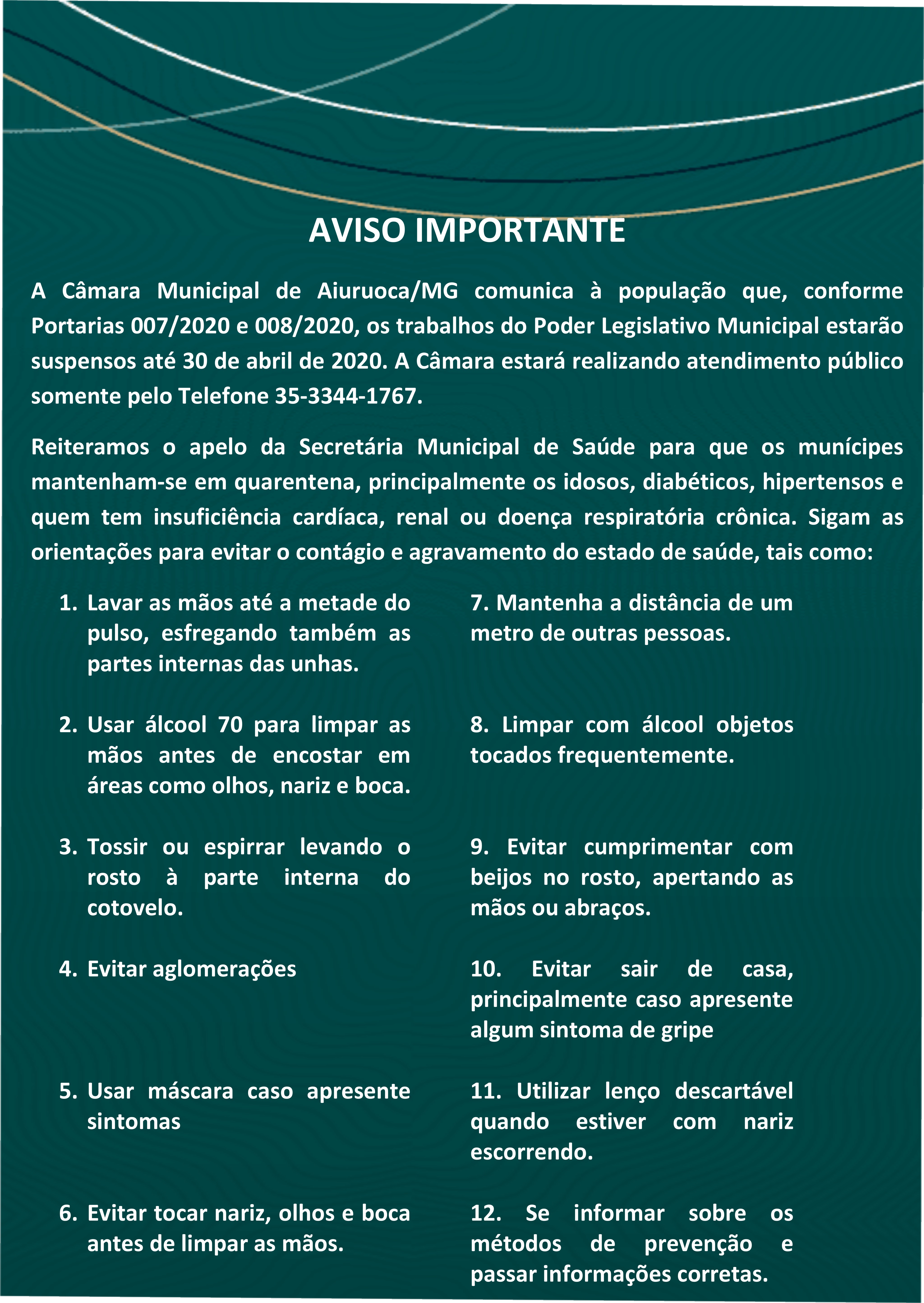 Aviso Importante